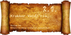 Krakker Valéria névjegykártya